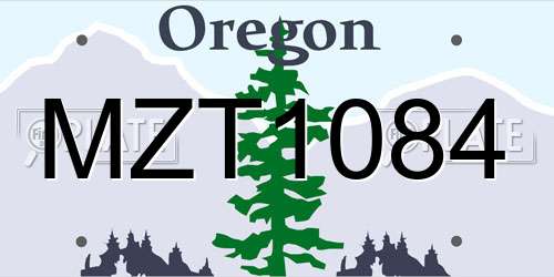 MZT1084 Oregon License Plate