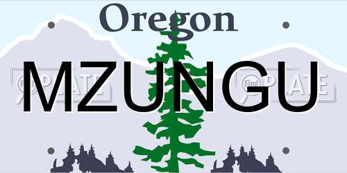 MZUNGU Oregon License Plate