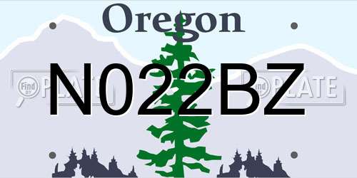 N022BZ Oregon License Plate