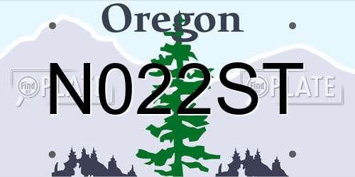 N022ST Oregon License Plate