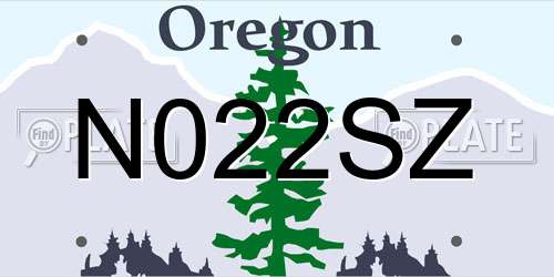 N022SZ Oregon License Plate