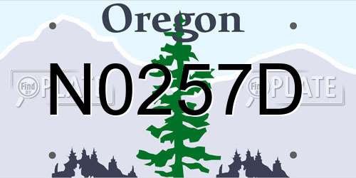 N0257D Oregon License Plate