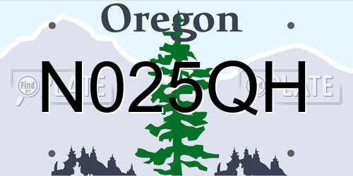 N025QH Oregon License Plate