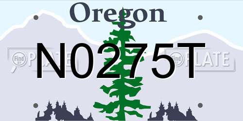 N0275T Oregon License Plate