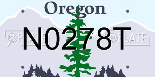 N0278T Oregon License Plate