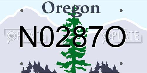 N0287O Oregon License Plate