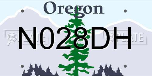 N028DH Oregon License Plate