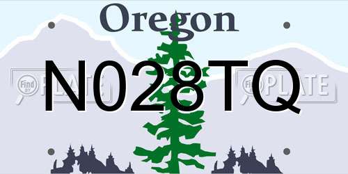 N028TQ Oregon License Plate