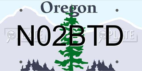 N02BTD Oregon License Plate