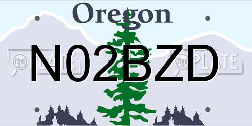 N02BZD Oregon License Plate