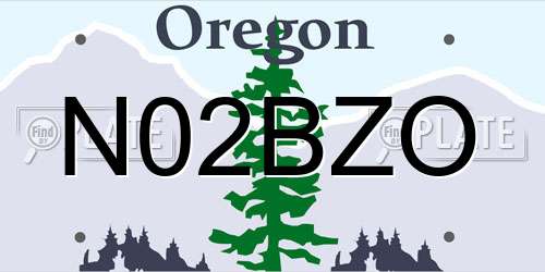N02BZO Oregon License Plate