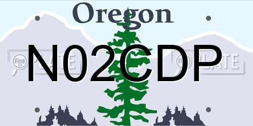 N02CDP Oregon License Plate