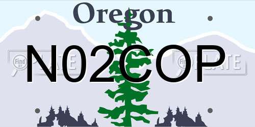 N02COP Oregon License Plate