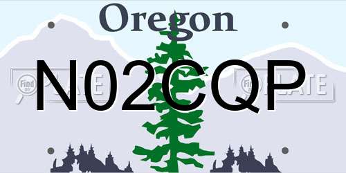 N02CQP Oregon License Plate