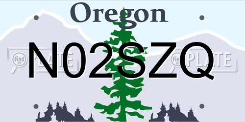 N02SZQ Oregon License Plate