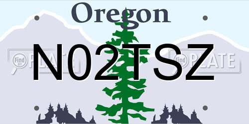 N02TSZ Oregon License Plate