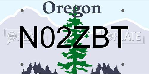 N02ZBT Oregon License Plate
