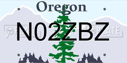 N02ZBZ Oregon License Plate