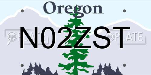 N02ZST Oregon License Plate