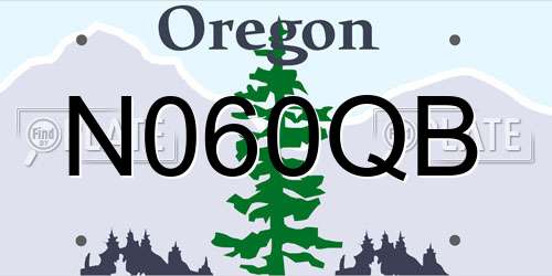 N060QB Oregon License Plate
