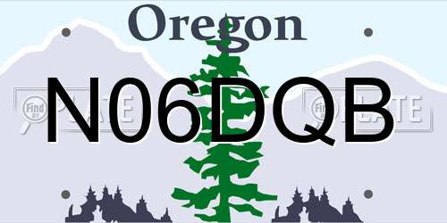 N06DQB Oregon License Plate