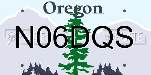 N06DQS Oregon License Plate