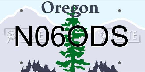 N06ODS Oregon License Plate
