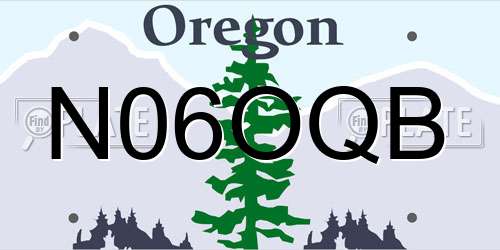 N06OQB Oregon License Plate