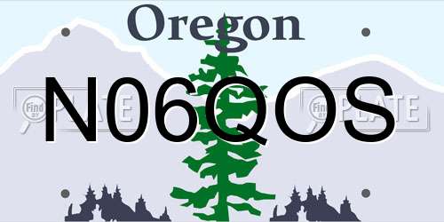 N06QOS Oregon License Plate