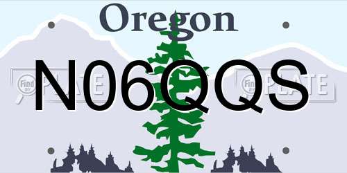 N06QQS Oregon License Plate