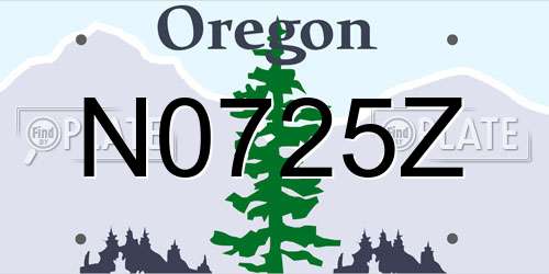 N0725Z Oregon License Plate