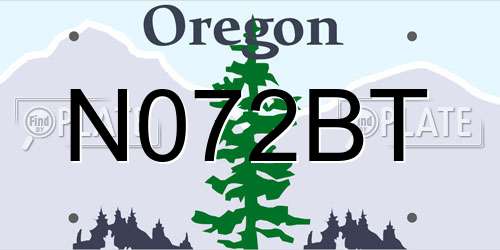 N072BT Oregon License Plate