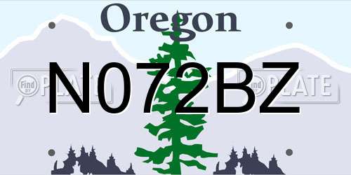 N072BZ Oregon License Plate