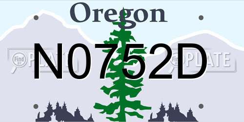 N0752D Oregon License Plate