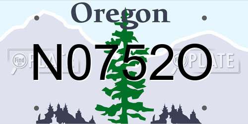 N0752O Oregon License Plate