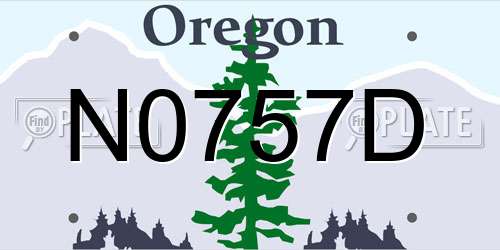 N0757D Oregon License Plate