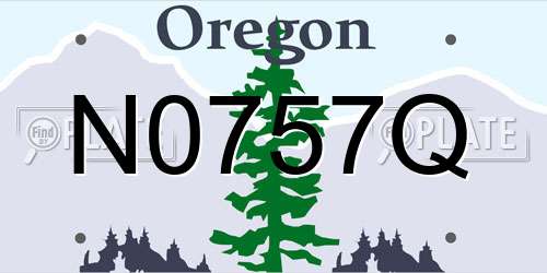 N0757Q Oregon License Plate