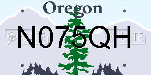 N075QH Oregon License Plate