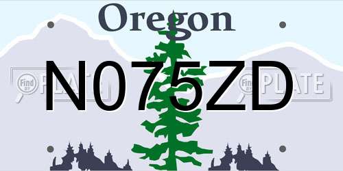 N075ZD Oregon License Plate