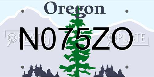 N075ZO Oregon License Plate