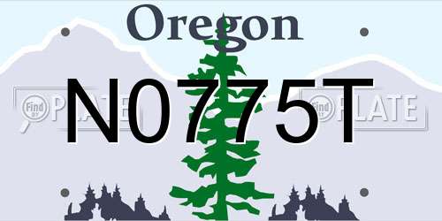 N0775T Oregon License Plate