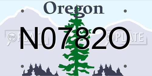N0782O Oregon License Plate