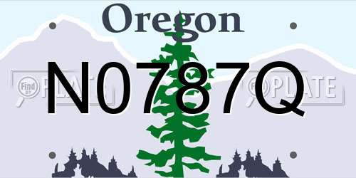 N0787Q Oregon License Plate