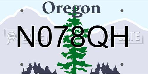 N078QH Oregon License Plate