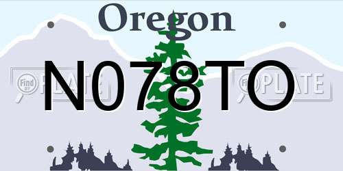 N078TO Oregon License Plate