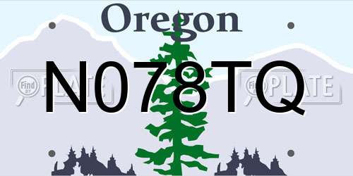 N078TQ Oregon License Plate