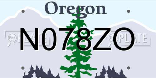 N078ZO Oregon License Plate