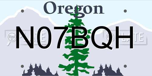 N07BQH Oregon License Plate