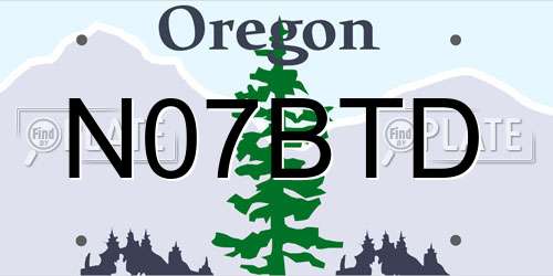 N07BTD Oregon License Plate