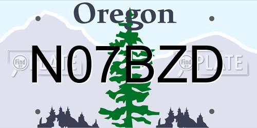 N07BZD Oregon License Plate